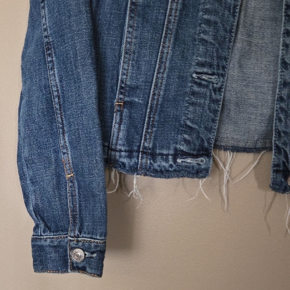 Abercrombie & Fitch Blue Button Jean Jacket Cropped Classic Size XS - Picture 3 of 4